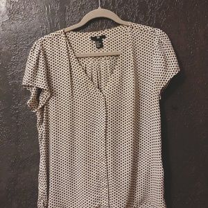 H&M Dotty Short-Sleeved Blouse, Size 8